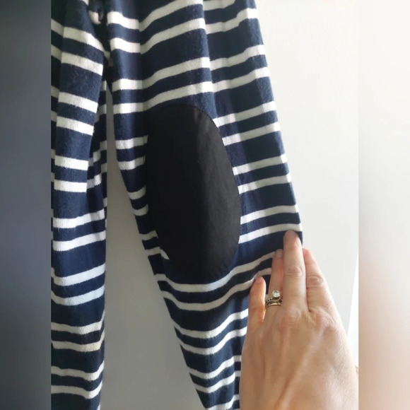 Market & Spruce Navy & White Soft Knit Striped  sweater Nautical Classic Casual - Picture 6 of 7